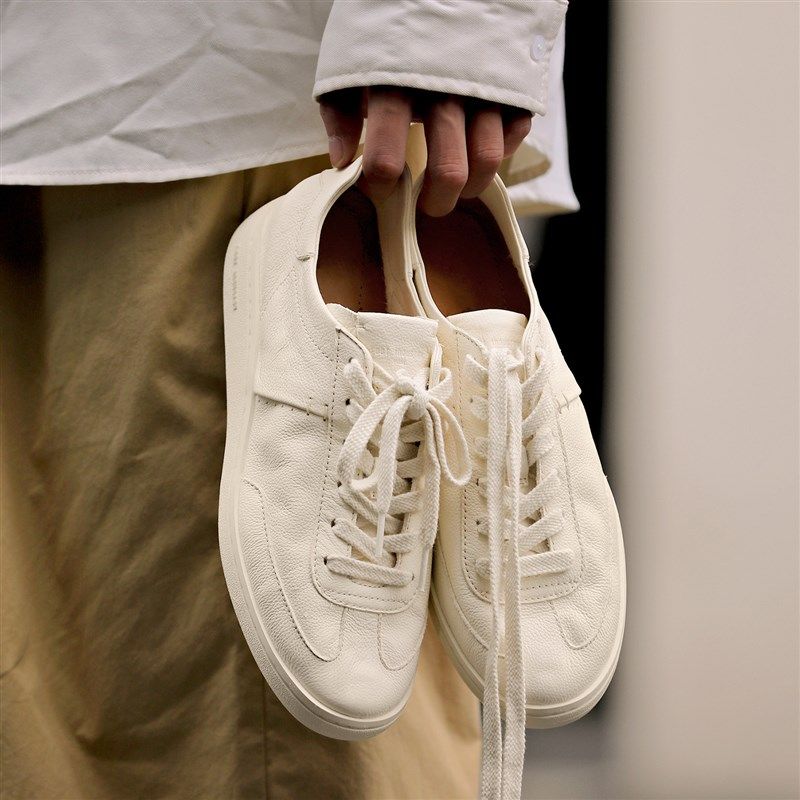 极简风德训小白鞋男士真皮2024新款男鞋夏季透气白色鞋子板鞋男女,流行男鞋,德训鞋,淘宝优惠券,粉丝福利购,淘宝优惠卷
