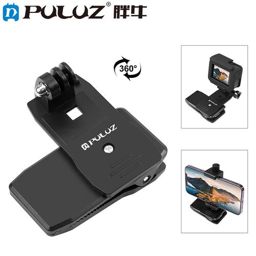 PULUZ胖牛GoPro书包夹4合1书包夹360度旋转背包夹加手机夹套装