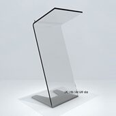 现货热弯水晶透明演讲台亚克力有名讲桌教师接待迎宾台舞台展示