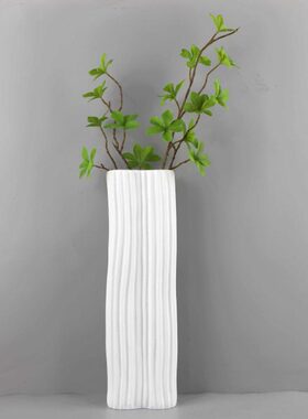 欧式轻奢白色树脂干花花瓶花器摆件客厅茶几玄关酒店软装家居饰品