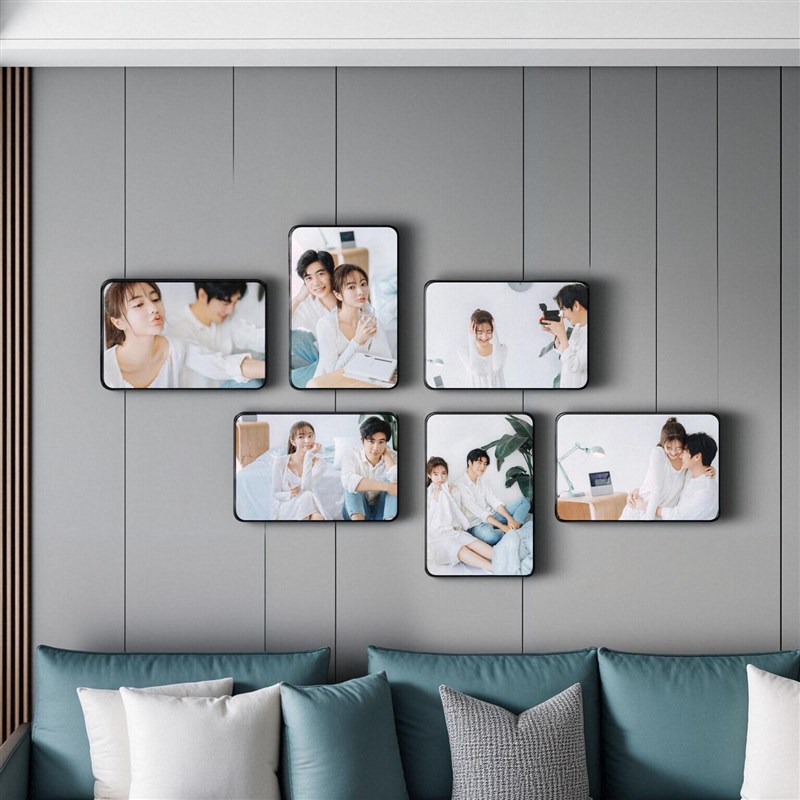 免打孔相框照片墙装饰定制创意展示墙G全家福结婚照高级组合相框