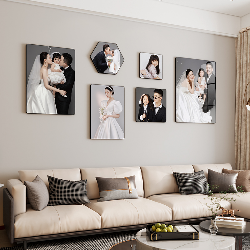 结婚照相框照片墙装饰创意展示墙不规则I挂墙相片展示墙客厅相框