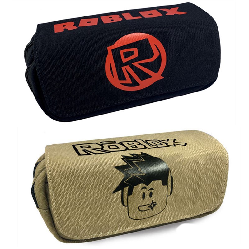 Roblox笔袋学生文具袋双层大容量翻盖帆O布带拉链收纳袋铅笔盒