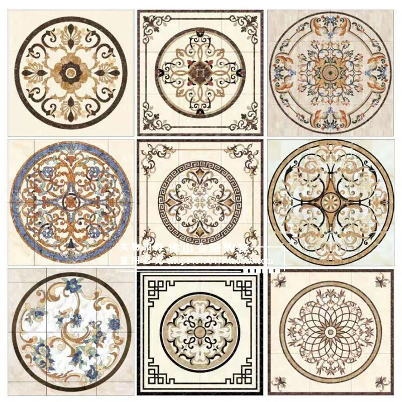 客厅瓷砖水刀g拼花图案地砖入户拼花瓷砖过道入户庭院电梯地花