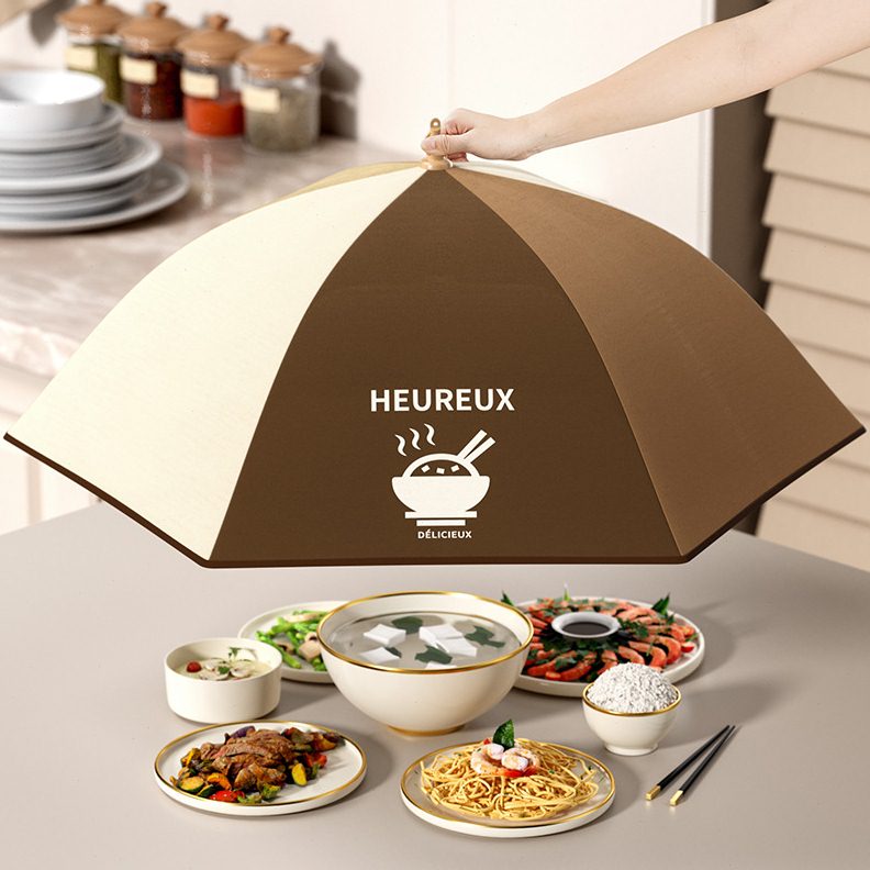 保温菜罩剩饭剩菜保护罩新款绒面家用餐桌罩防尘折叠菜盖食物罩