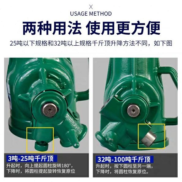 沪工机械顶螺旋千斤顶50吨齿轮倒立横向手摇式10TD矮型32t水平顶