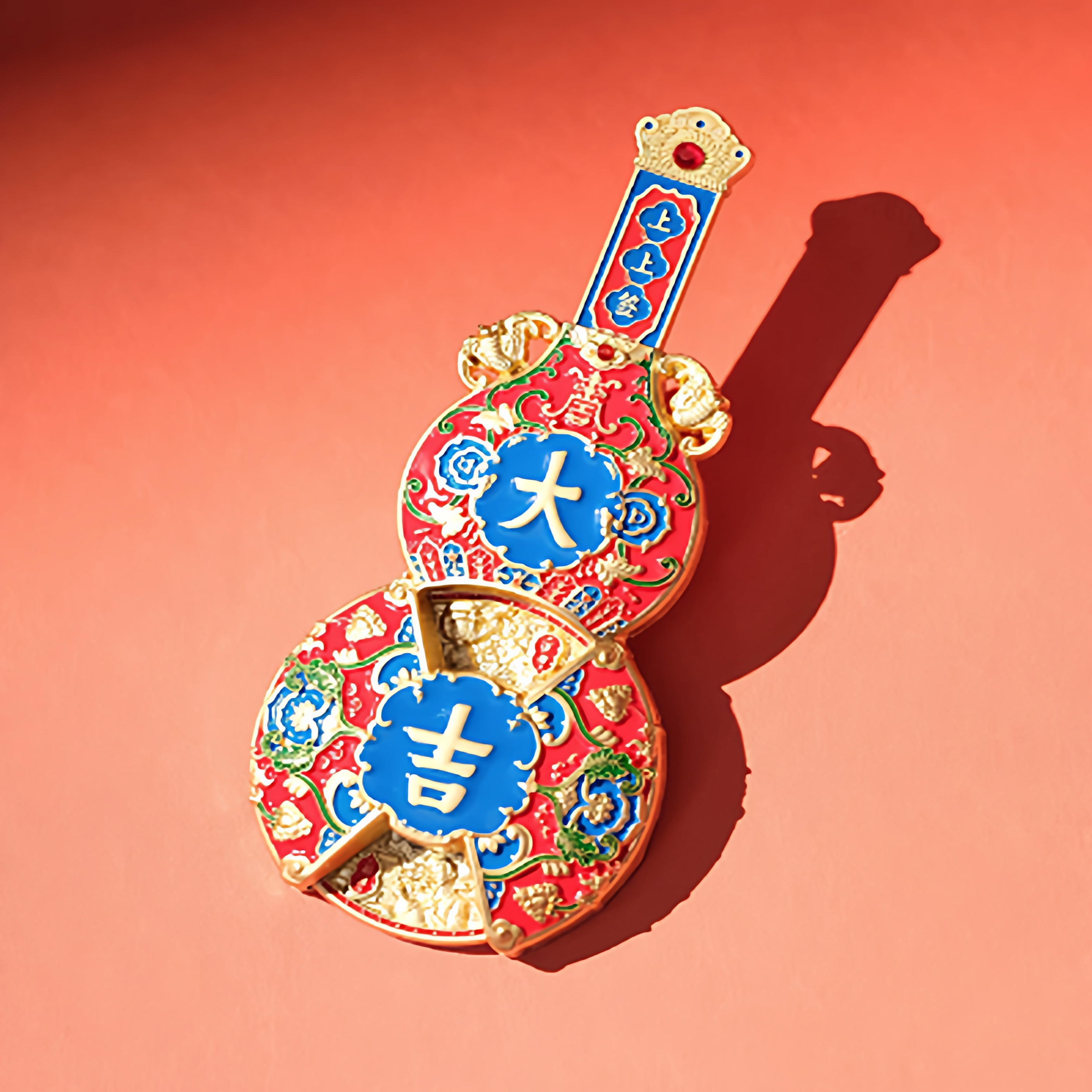 北京珐琅厂吉祥福禄可旋转冰箱贴