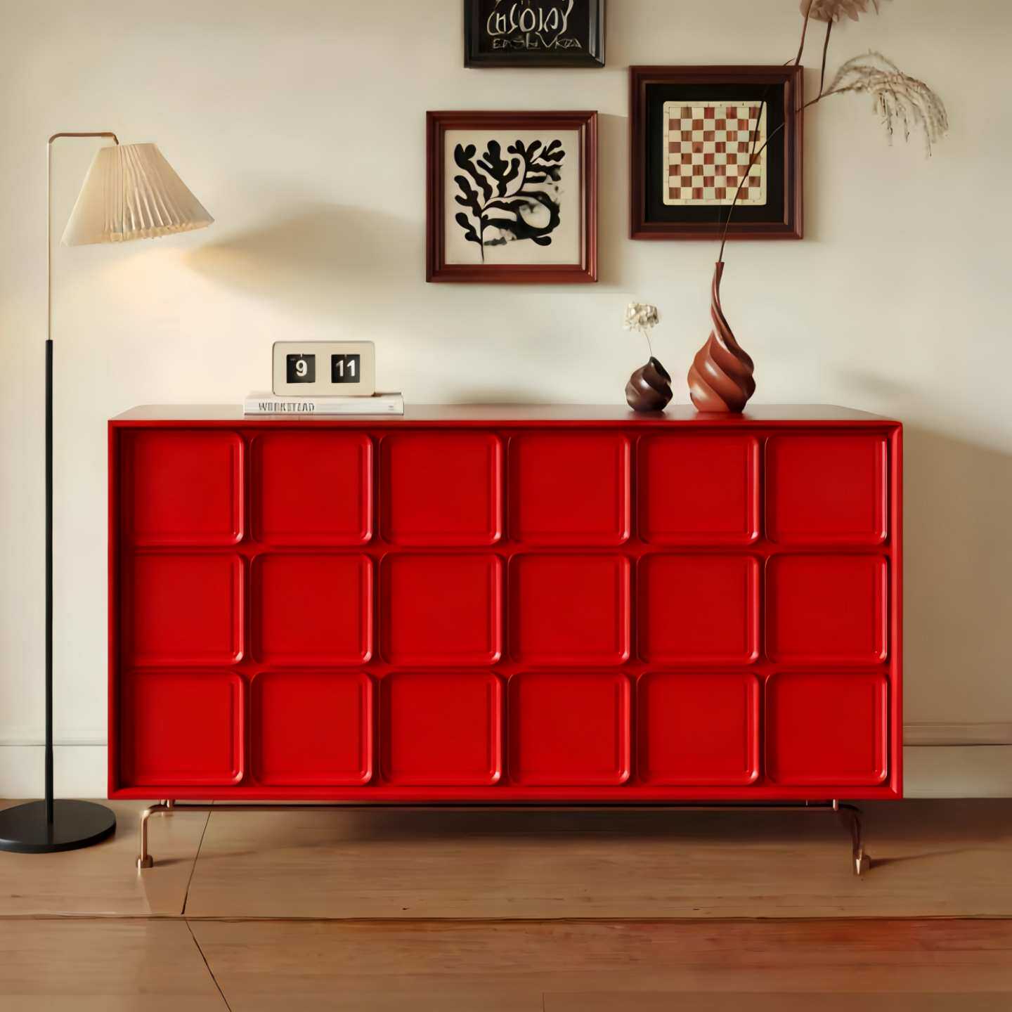 意式轻奢烤漆餐边柜实木入户玄关柜多功能客厅茶水柜储物柜整装