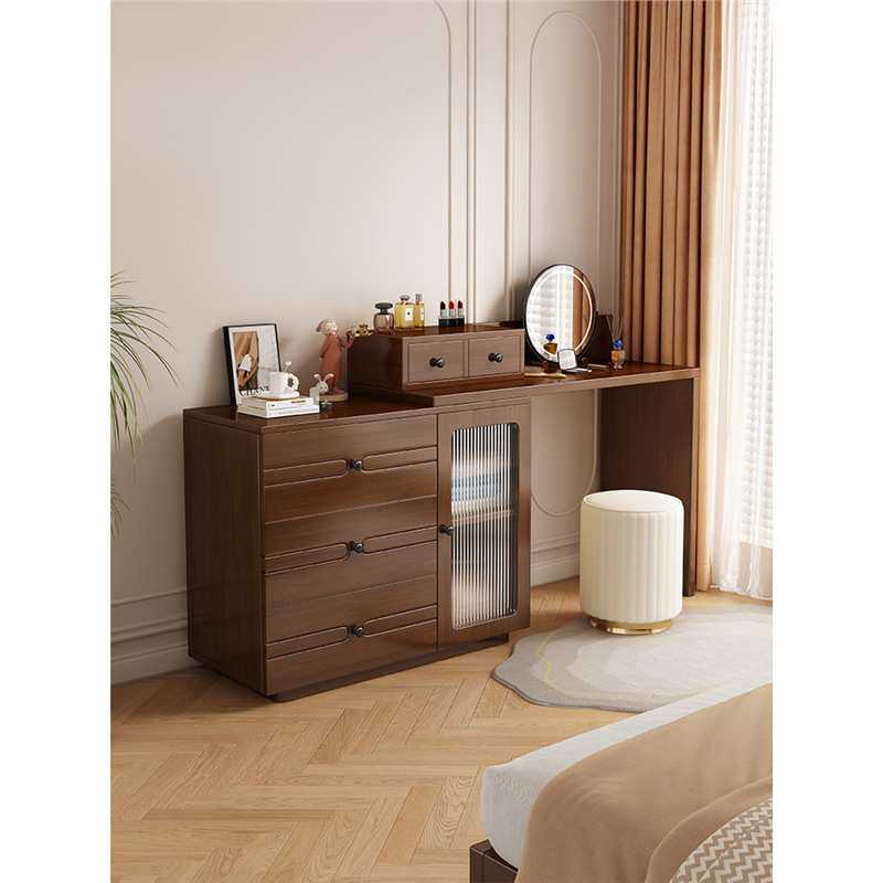 北欧实木斗柜梳妆台一体卧室现代简约收纳柜大小户型新款化妆桌子