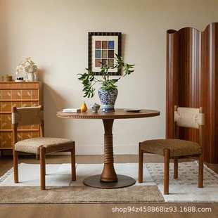 原宿林随时餐椅复古中古高级实木单椅小户型靠背椅客厅餐厅阳台