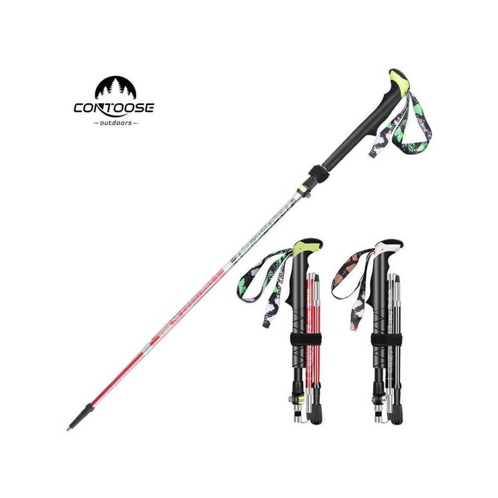 登山杖碳纤维折叠爬行登山手杖超轻碳素伸缩拐杖棍户外爬山登山杖