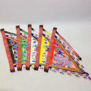 战旗令8神明五公背方分旗精品旗米刺绣色五龙旗绣花三角旗0厘旗旗
