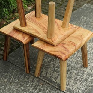 香樟实木小凳子家用客厅小板凳老式小矮凳结实耐用小木凳复古方凳