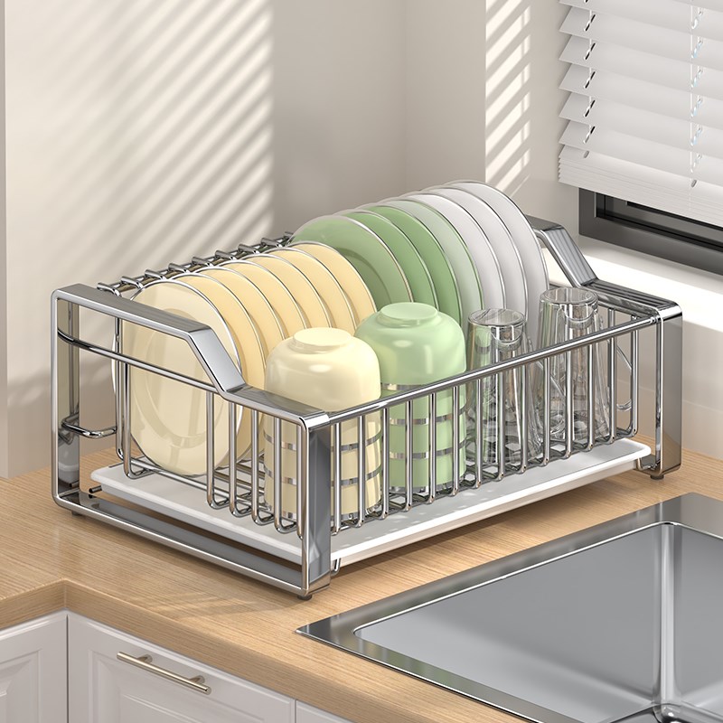 碗碟收纳架不锈钢碗架碗盘沥水A架篮厨房家用放碗筷碟子盘子置物