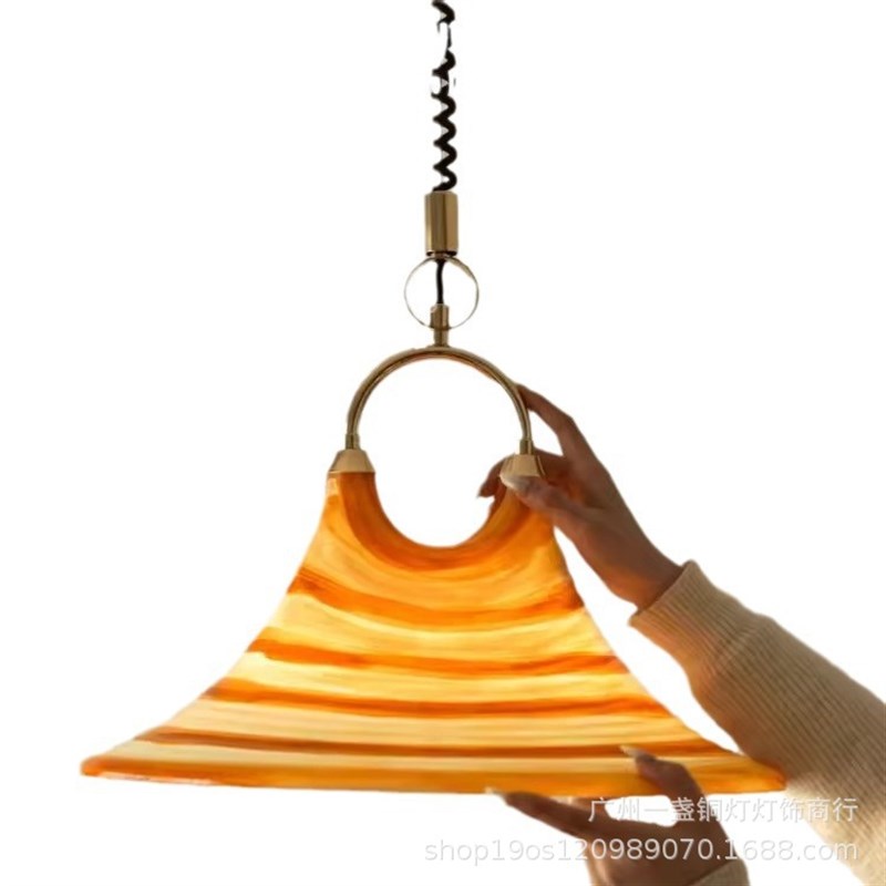 中古咖啡厅餐厅倒台喇叭吊灯客B厅床头卧室可调节创意个性艺术