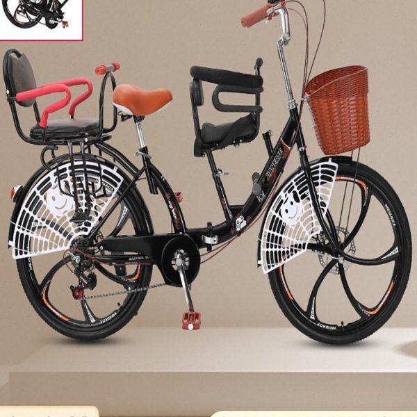 母子24寸折叠变速轻便亲子带小孩接送娃碟刹一体轮减震座椅自行车,自行车/骑行装备/零配件,母子车/亲子车,淘宝优惠券,粉丝福利购,淘宝优惠卷