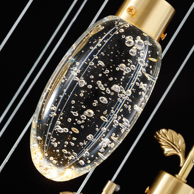 全铜轻奢高档餐吊吊灯饰家装别墅卧室床头J灯具硕果高极K9水晶吊