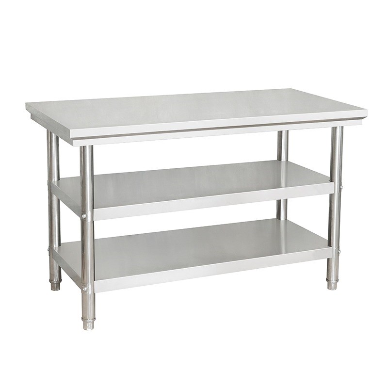 商用特厚304不锈钢工作台饭店z厨房专用打荷烘培桌家用双层操作台