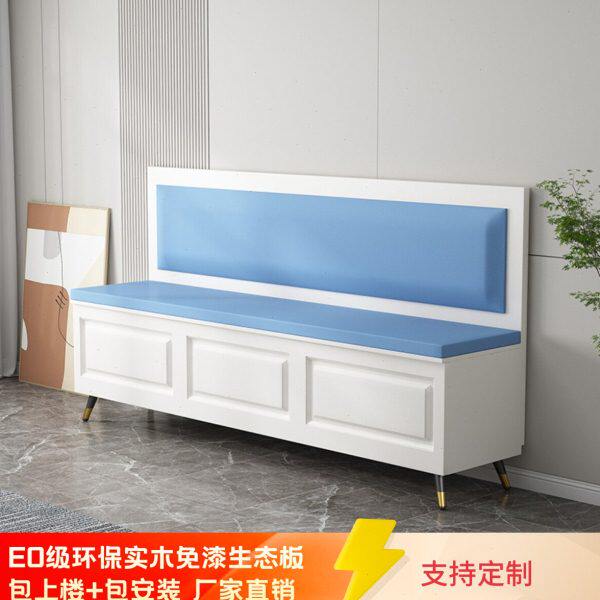 软包靠背转角飘窗柜实木沙发定制L小户型储物卡座家用型餐椅简约