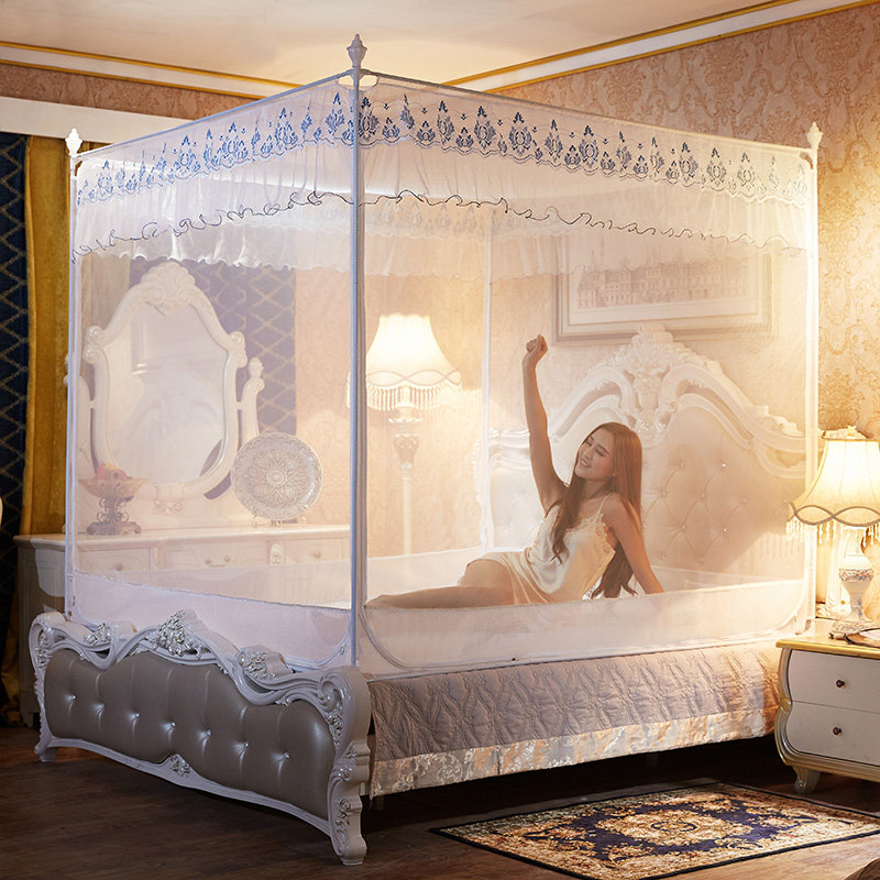 防摔拉链方帐外穿杆蚊帐三开门无底1.0m1.35米坐床不锈钢双人家用,床上用品,蚊帐,淘宝优惠券,粉丝福利购,淘宝优惠卷