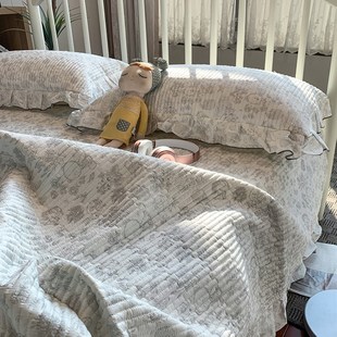 韩版加厚全棉榻榻米床盖单件纯棉高级感床单三件套四季通用床铺罩