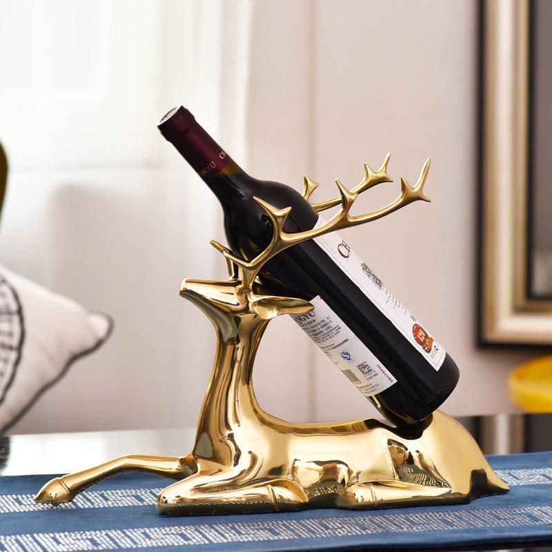 黄铜鹿轻奢红酒架创意摆件客厅酒柜装饰样板间酒架五金摆件工艺品,金属材料及制品,其他金属制品,淘宝优惠券,粉丝福利购,淘宝优惠卷