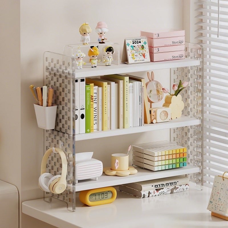 办公桌面置物架学生书桌上储物洞洞板整理架子工位收纳神器小书架,住宅家具,书架,淘宝优惠券,粉丝福利购,淘宝优惠卷