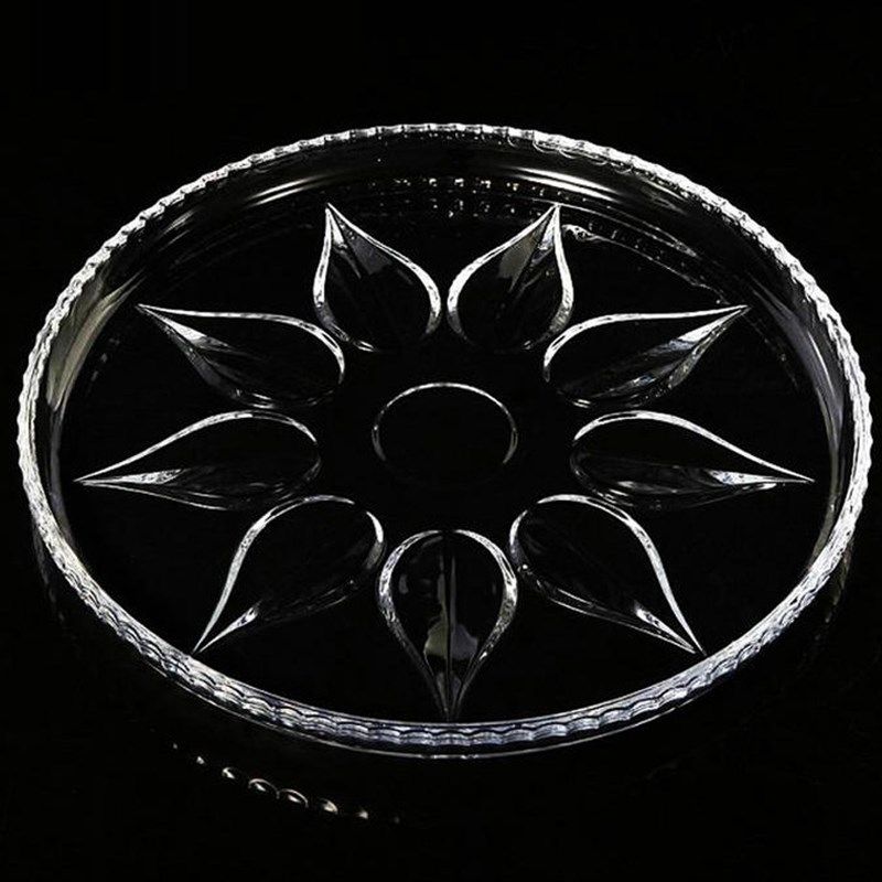创意欧式水晶玻璃大号水果盘果盆糖果盘干果盘水杯托盘茶盘圆盘,餐饮具,茶盘,淘宝优惠券,粉丝福利购,淘宝优惠卷