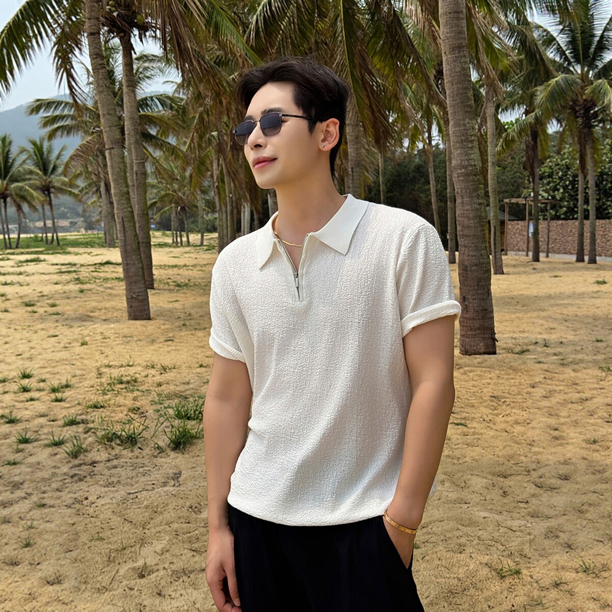 轻熟男士泡泡纱高弹肌理