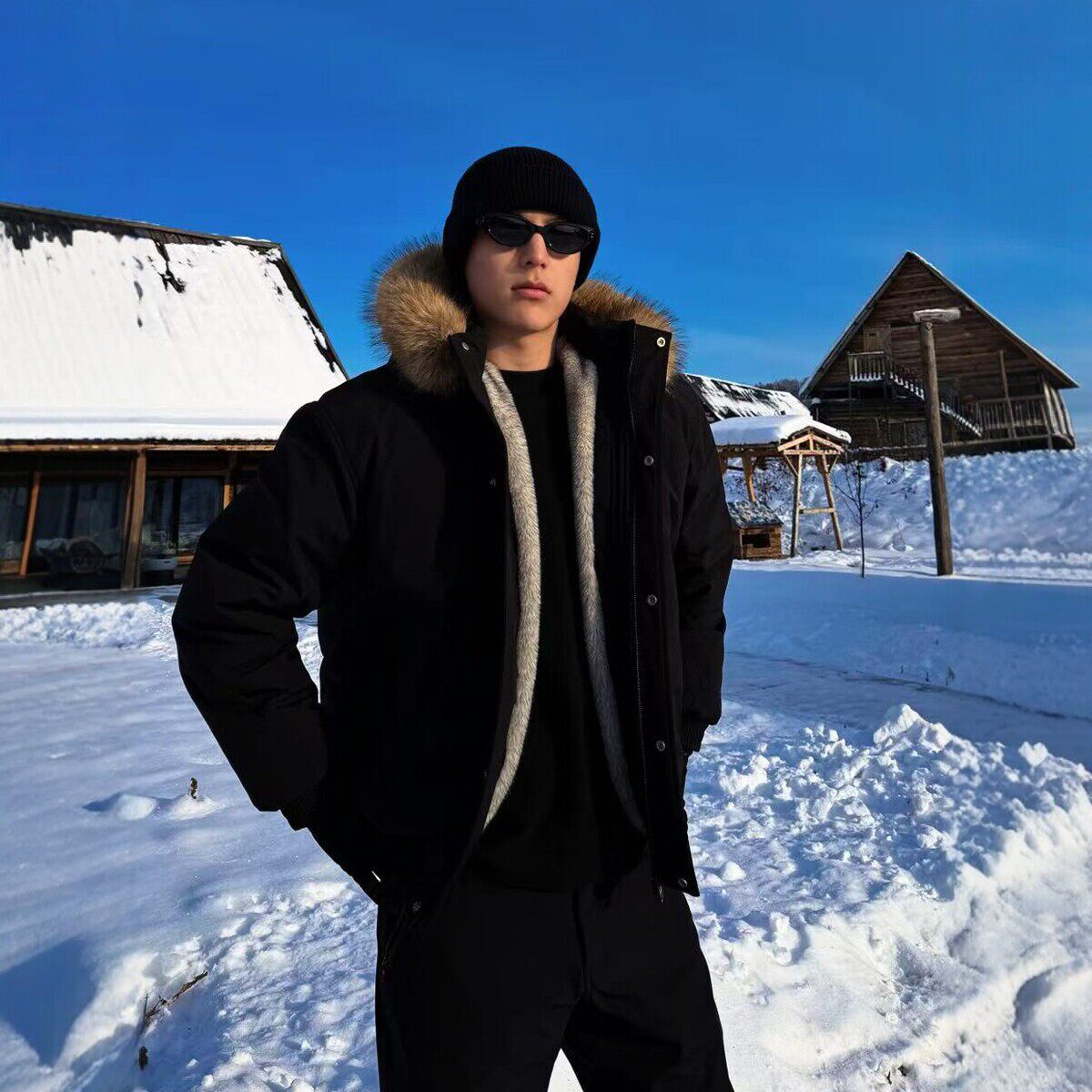 美式复古雪豹座山雕大毛