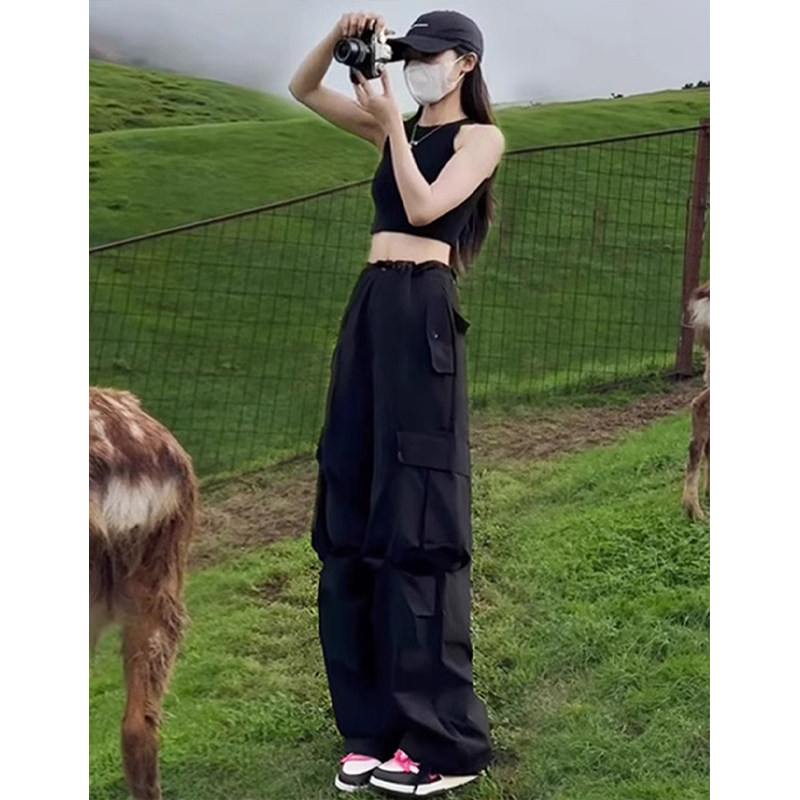 黑色工装裤女2026夏季新