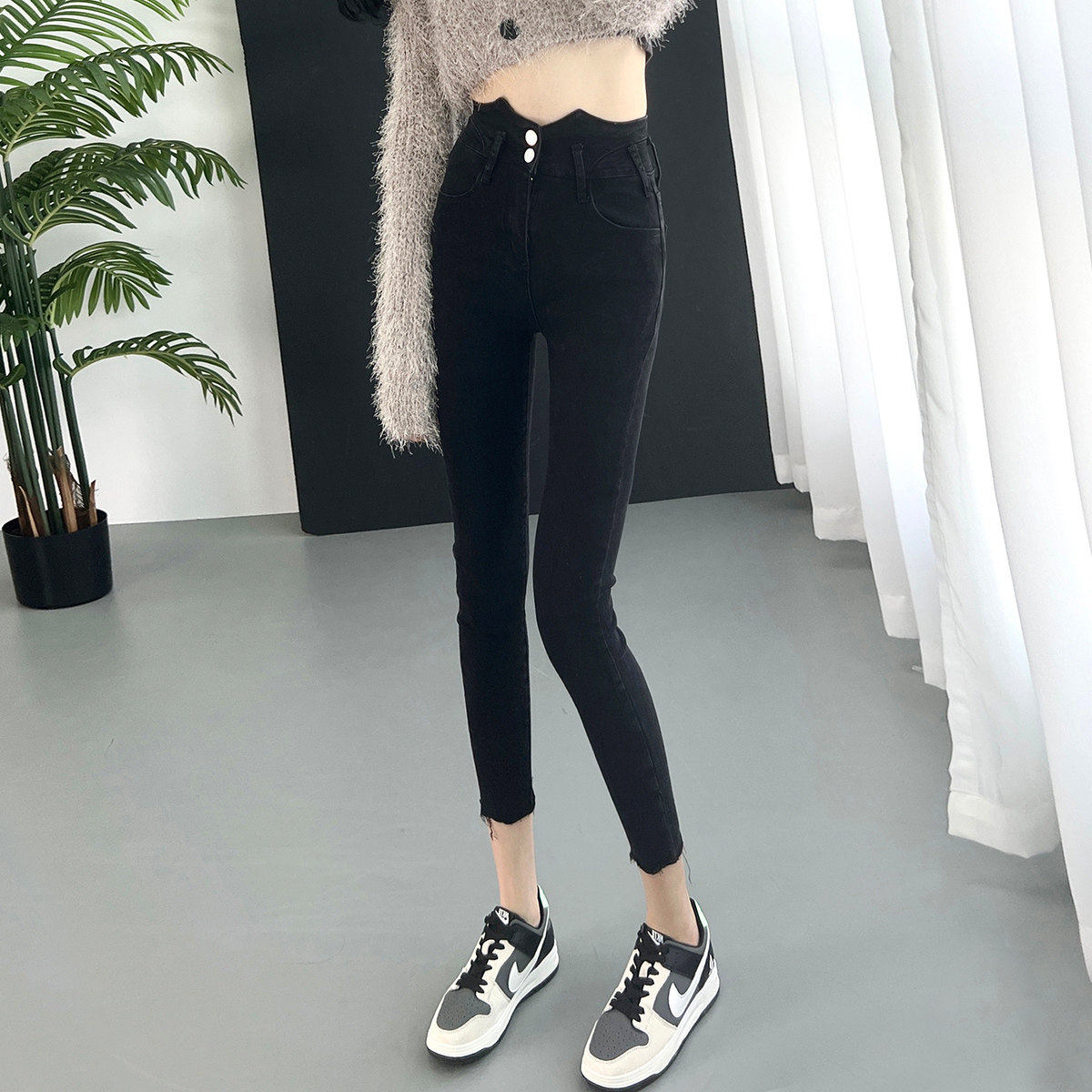 春秋小个子牛仔裤女秋冬