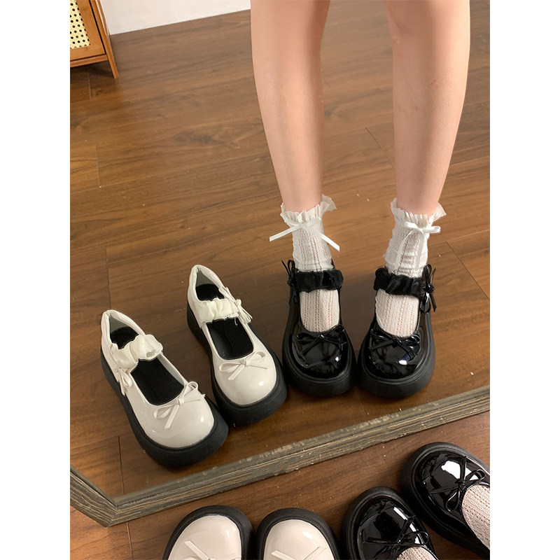 软牛皮~蝴蝶结小皮鞋女20