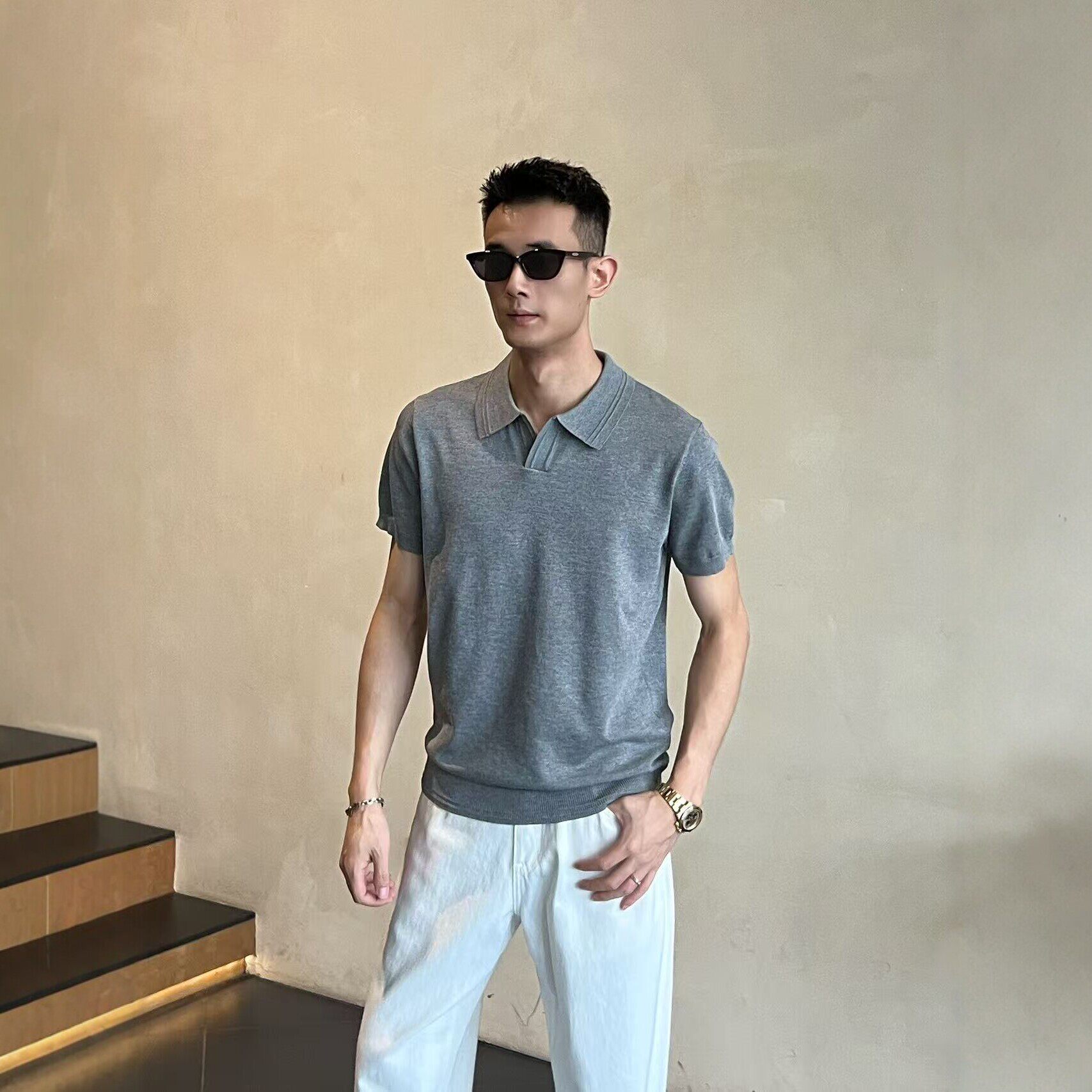 轻熟男士老钱海鸥领POLO