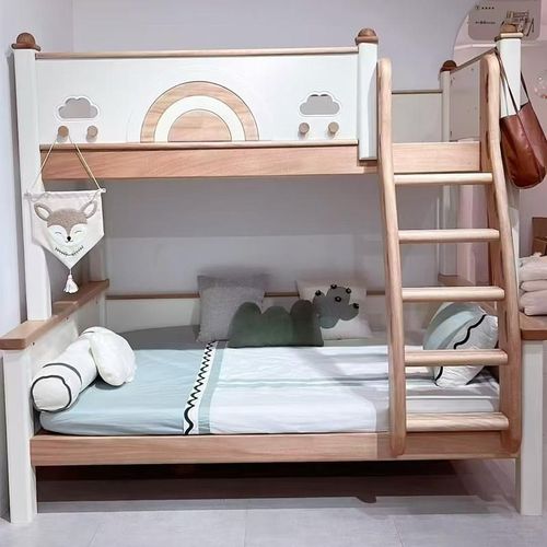 全实木高低床红檀木上下床儿童床上下铺木蜡油子母床环保双层床