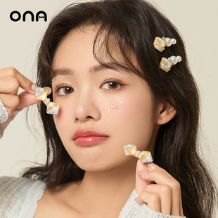 ona方形彩色发夹女小清新甜美边夹抓夹精致少女感头饰发卡发饰