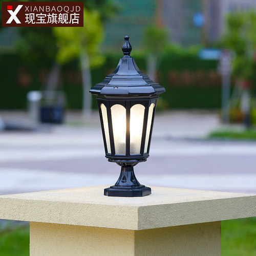 新中式柱头灯LED户外防水家用庭院室外中式大门小门柱 围墙柱头灯