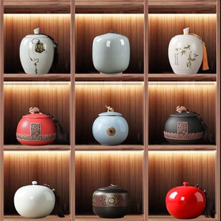 新中式茶室酒店软装博古架摆件茶壶茶叶罐茶具禅意古风装饰艺术品