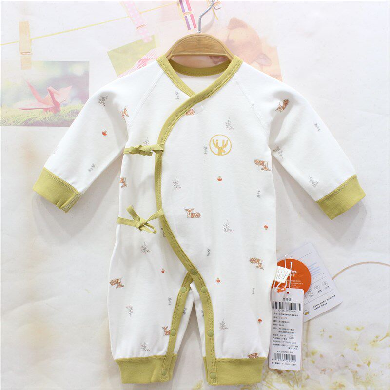 麻丫丫无骨新品初生儿婴儿衣服四季婴儿连体衣刚出生宝宝衣服哈衣