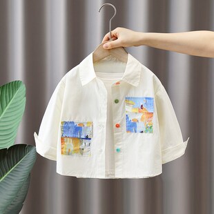儿童长袖衬衫韩版男童春秋款宝宝上衣中小童休闲纯棉衬衣秋季薄款