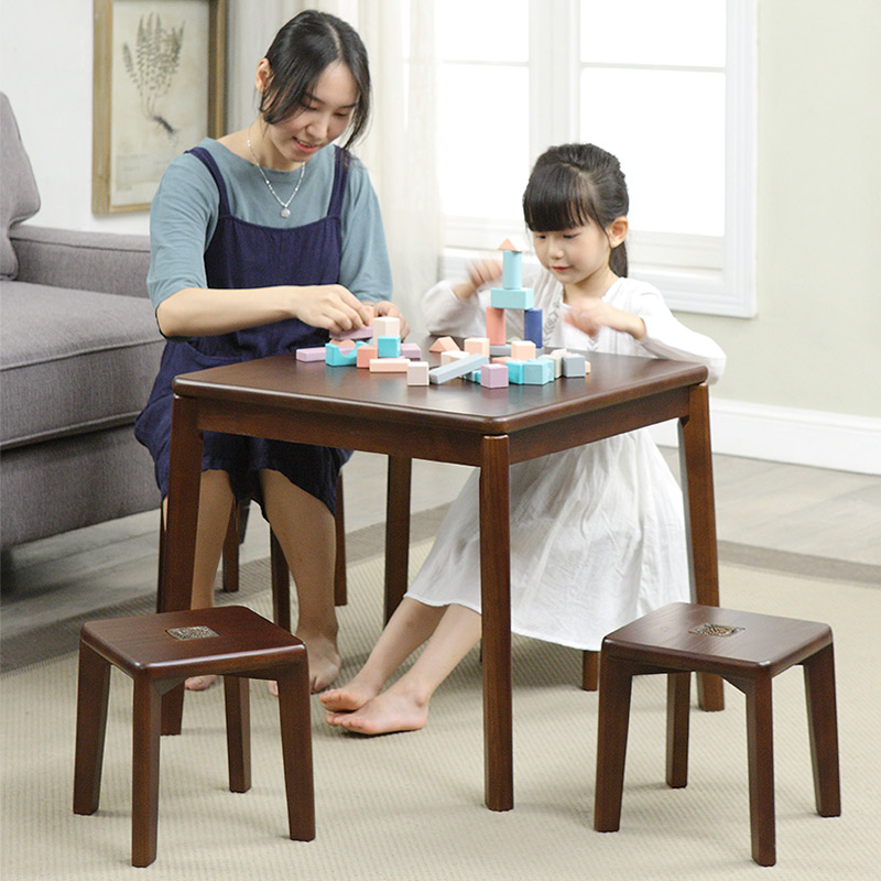 家用小板凳玄关换鞋凳方凳茶几矮凳宝宝学习桌椅餐椅实木儿童凳子
