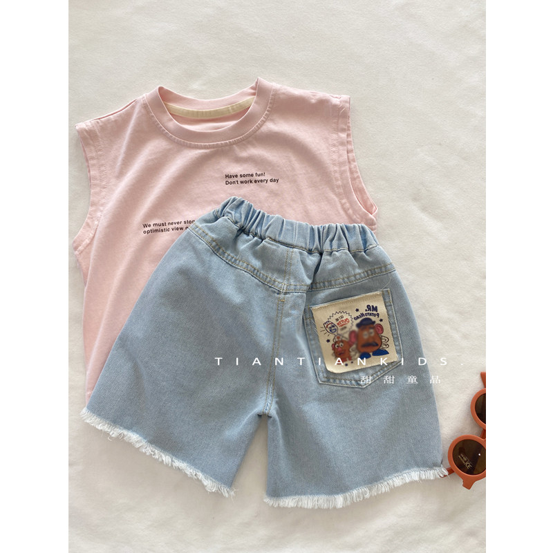 【我是小中童】透气破洞牛仔裤短裤男童24夏款女宝韩版贴标五分裤,童装/婴儿装/亲子装,裤子,淘宝优惠券,粉丝福利购,淘宝优惠卷