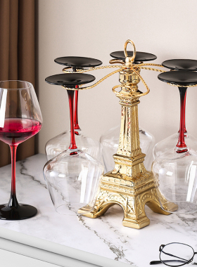 创意红酒杯架摆件欧式高脚杯架倒挂现代简约葡萄酒杯悬挂收纳架