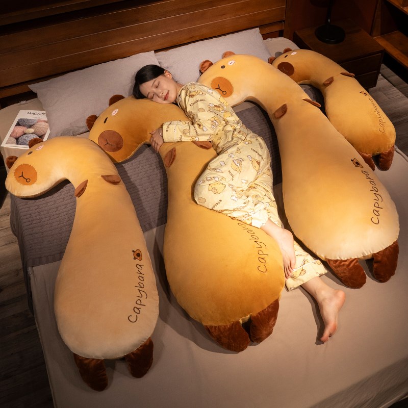 可爱卡皮巴拉抱枕夹腿睡觉专用女生男生款侧睡靠垫床X上靠枕长条