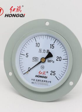 红旗仪表Y-100ZT轴向带边普通压力表1.6级水压气压油压真空表