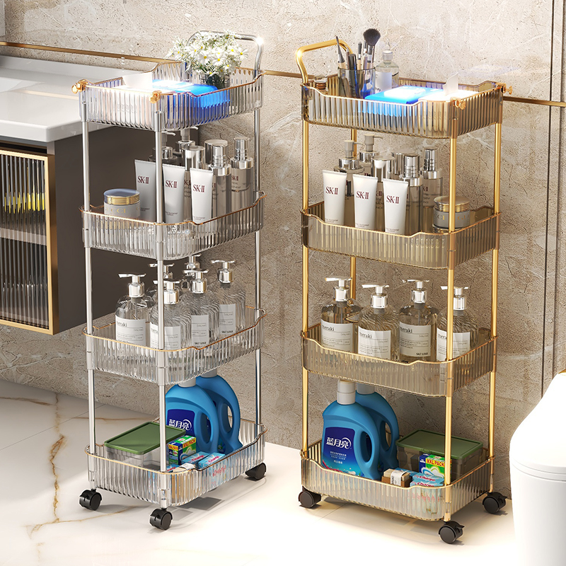 卫生间置物架落地小推车r浴室架子厕所洗手间夹缝多层洗漱台收纳