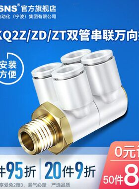 TWSNSYKQ2Z双管串联万向弯头R螺纹快速接头ZD直角快插接头ZT