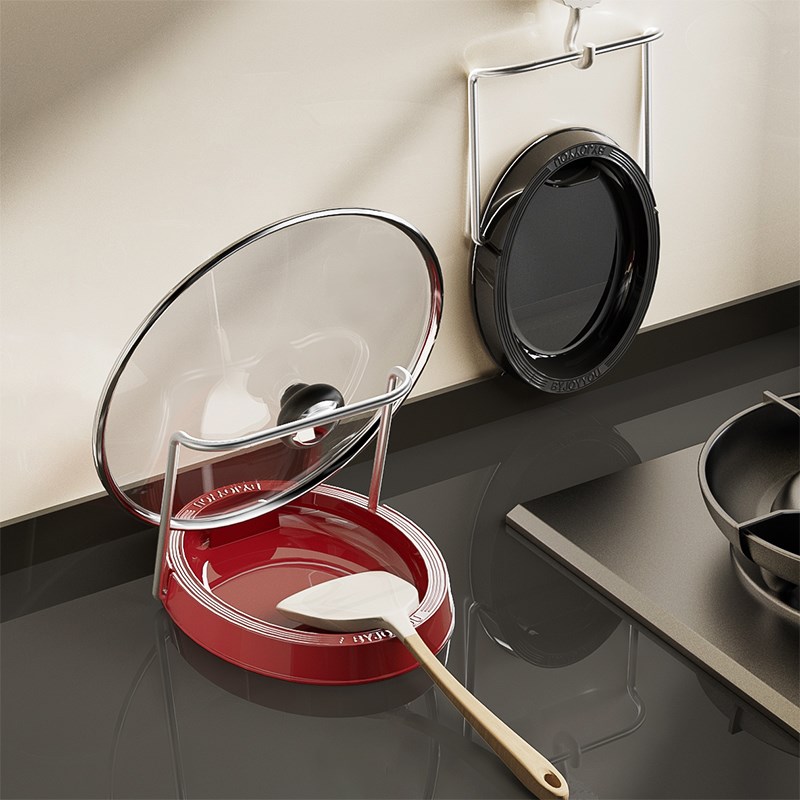 台面锅盖a架置物架厨房炒菜放勺子锅铲架托坐立式可折叠锅盖放置