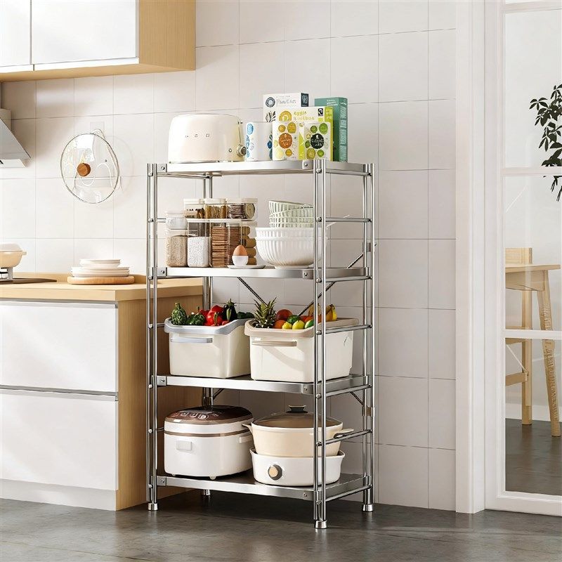 日式不锈钢厨房落地置物架多功能收D纳架微波炉电饭煲烤箱客厅架,厨房/烹饪用具,微波炉置物架,淘宝优惠券,粉丝福利购,淘宝优惠卷