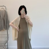 孕妇装 外搭上衣 防晒开衫 法式 温柔不规则含羊毛针织披肩外套女罩衫